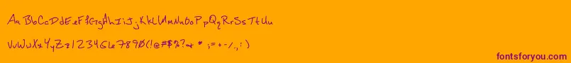 DarylShort-Schriftart – Violette Schriften auf orangefarbenem Hintergrund