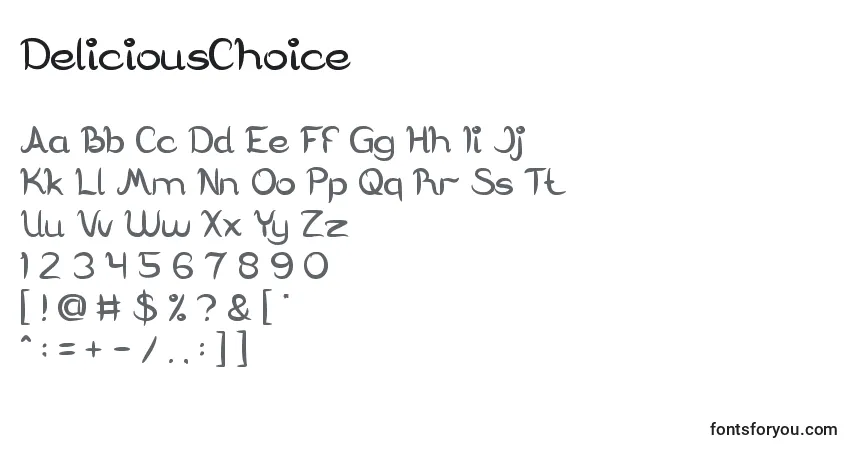 Шрифт DeliciousChoice – алфавит, цифры, специальные символы