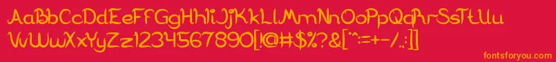 DeliciousChoice Font – Orange Fonts on Red Background