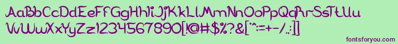 DeliciousChoice Font – Purple Fonts on Green Background