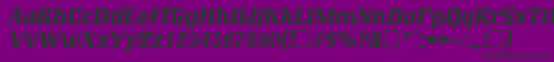 Fonte LookingglassItalic – fontes pretas em um fundo violeta