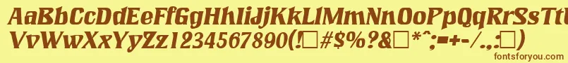 Czcionka LookingglassItalic – brązowe czcionki na żółtym tle