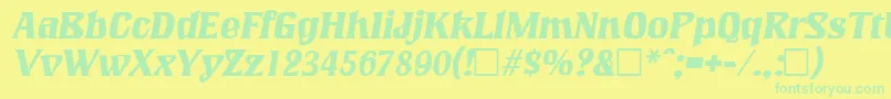 LookingglassItalic Font – Green Fonts on Yellow Background