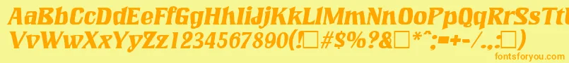 Шрифт LookingglassItalic – оранжевые шрифты на жёлтом фоне