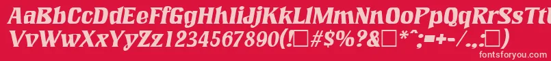 フォントLookingglassItalic – 赤い背景にピンクのフォント