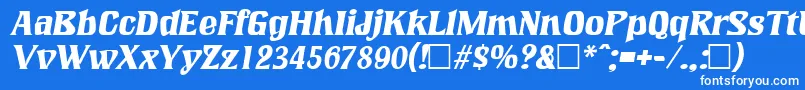LookingglassItalic-fontti – valkoiset fontit sinisellä taustalla