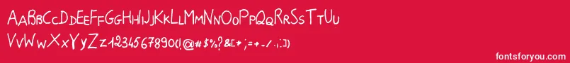 Breakfastmichys Font – White Fonts on Red Background