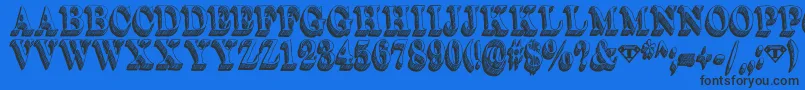 Dullard Font – Black Fonts on Blue Background