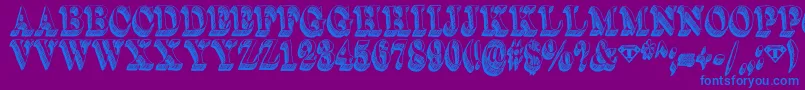 Dullard Font – Blue Fonts on Purple Background