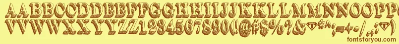 Dullard Font – Brown Fonts on Yellow Background