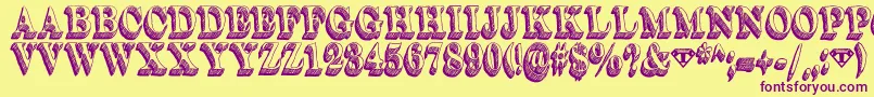 Dullard Font – Purple Fonts on Yellow Background