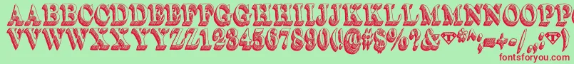 Dullard Font – Red Fonts on Green Background