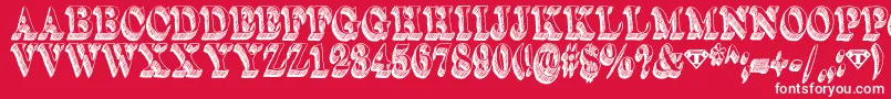 フォントDullard – 赤い背景に白い文字