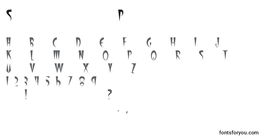 Schriftart StilletoPlain – Alphabet, Zahlen, spezielle Symbole