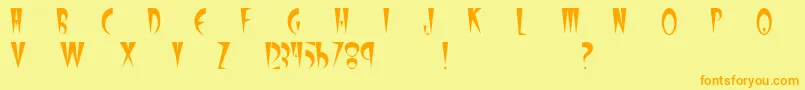 StilletoPlain Font – Orange Fonts on Yellow Background