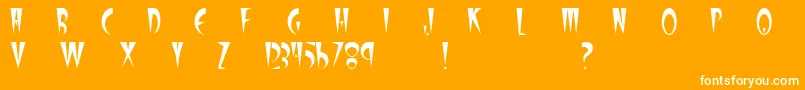 フォントStilletoPlain – オレンジの背景に白い文字