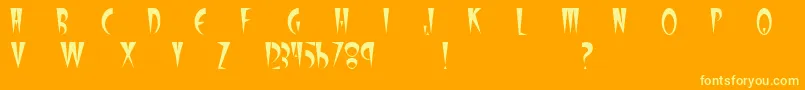 StilletoPlain Font – Yellow Fonts on Orange Background