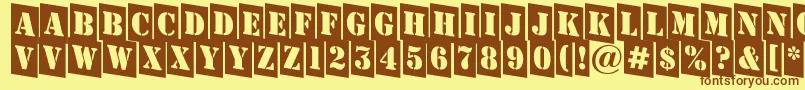 AStampercmdn Font – Brown Fonts on Yellow Background