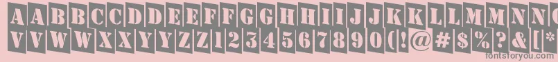 AStampercmdn-fontti – harmaat kirjasimet vaaleanpunaisella taustalla