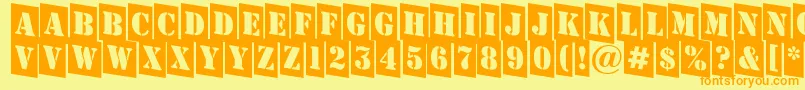 AStampercmdn Font – Orange Fonts on Yellow Background