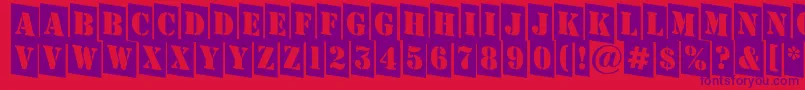 Fonte AStampercmdn – fontes roxas em um fundo vermelho