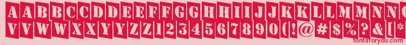 AStampercmdn Font – Red Fonts on Pink Background