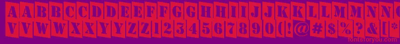 Czcionka AStampercmdn – czerwone czcionki na fioletowym tle