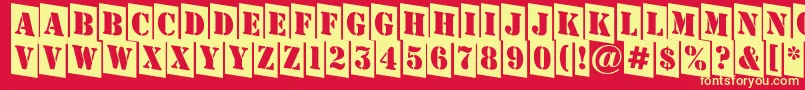 AStampercmdn Font – Yellow Fonts on Red Background