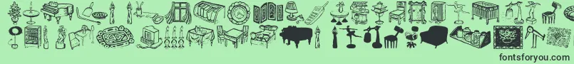 Livestyle-Schriftart – Schwarze Schriften auf grünem Hintergrund