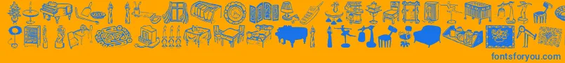 Weitere Informationen zur Livestyle-Schriftart Livestyle-Schriftart – Blaue Schriften auf orangefarbenem Hintergrund