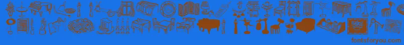 Weitere Informationen zur Livestyle-Schriftart Livestyle-Schriftart – Braune Schriften auf blauem Hintergrund
