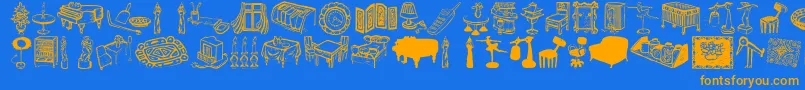 Czcionka Livestyle – pomarańczowe czcionki na niebieskim tle