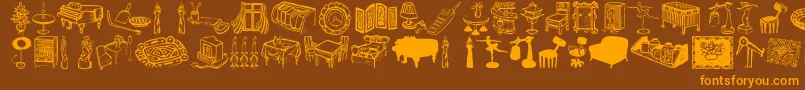 Livestyle-Schriftart – Orangefarbene Schriften auf braunem Hintergrund