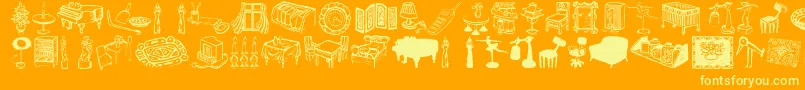 Livestyle-Schriftart – Gelbe Schriften auf orangefarbenem Hintergrund