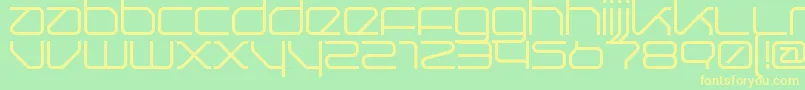 フォントQuerround – 黄色の文字が緑の背景にあります