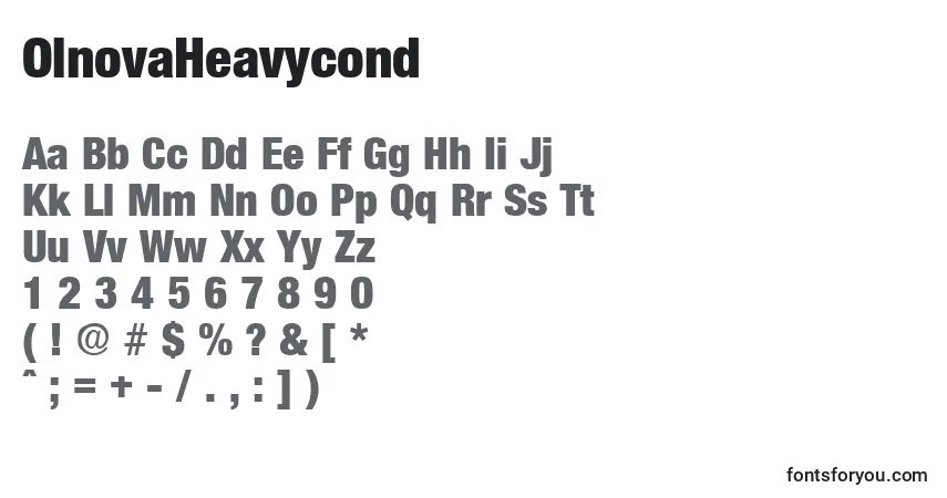 A fonte OlnovaHeavycond – alfabeto, números, caracteres especiais