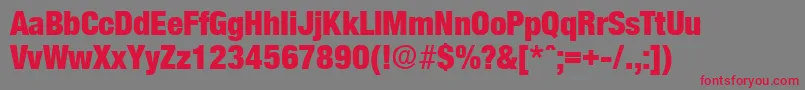 OlnovaHeavycond Font – Red Fonts on Gray Background