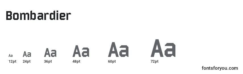 Bombardier Font Sizes