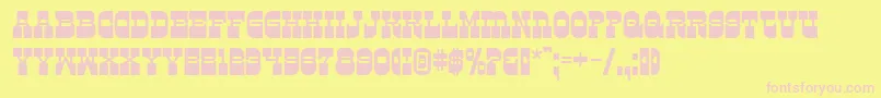 Kareta-fontti – vaaleanpunaiset fontit keltaisella taustalla