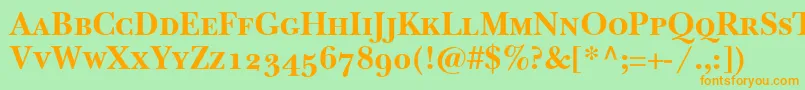 ItcNewBaskervilleBoldSmallCapsOldStyleFigures Font – Orange Fonts on Green Background