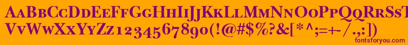 ItcNewBaskervilleBoldSmallCapsOldStyleFigures Font – Purple Fonts on Orange Background