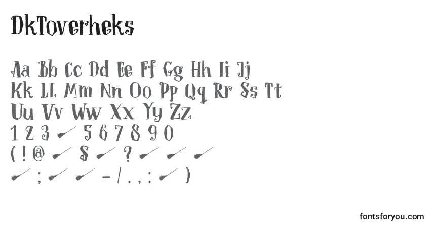 A fonte DkToverheks – alfabeto, números, caracteres especiais