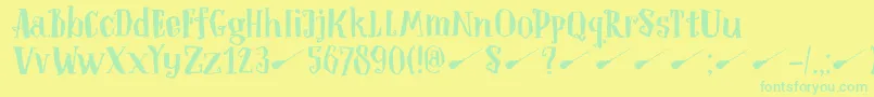 DkToverheks Font – Green Fonts on Yellow Background