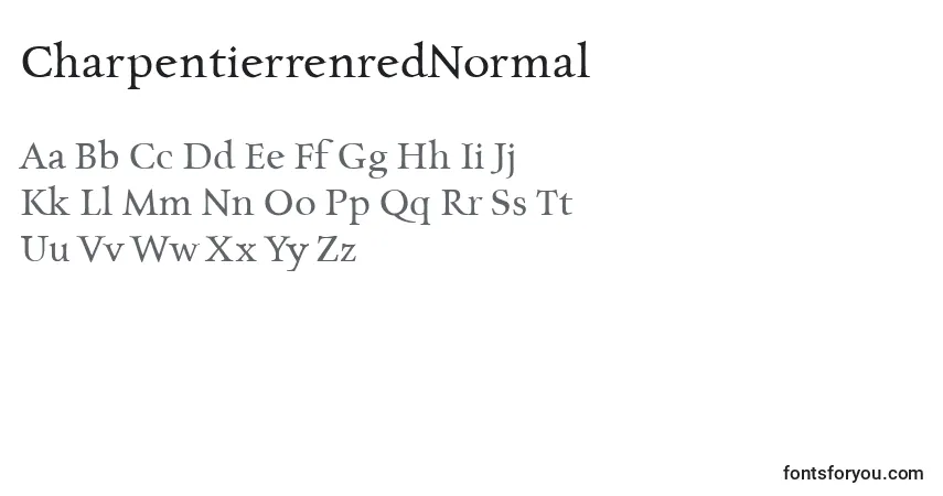 A fonte CharpentierrenredNormal – alfabeto, números, caracteres especiais