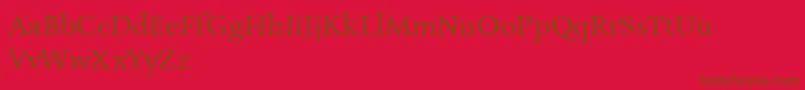 Fonte CharpentierrenredNormal – fontes marrons em um fundo vermelho