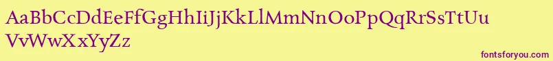 CharpentierrenredNormal Font – Purple Fonts on Yellow Background