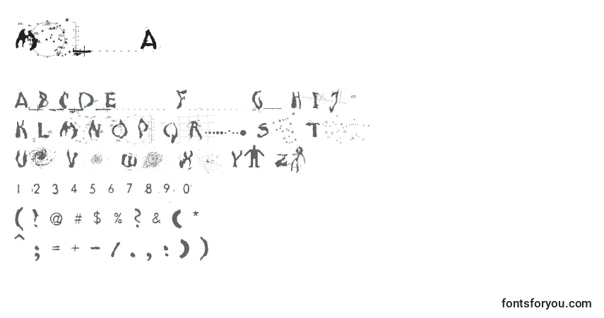 Fuente MoonscapeA - alfabeto, números, caracteres especiales