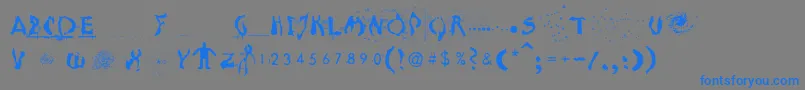 MoonscapeA Font – Blue Fonts on Gray Background