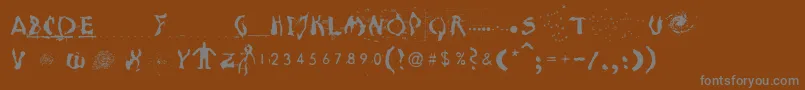 MoonscapeA-fontti – harmaat kirjasimet ruskealla taustalla