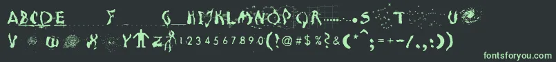 フォントMoonscapeA – 黒い背景に緑の文字